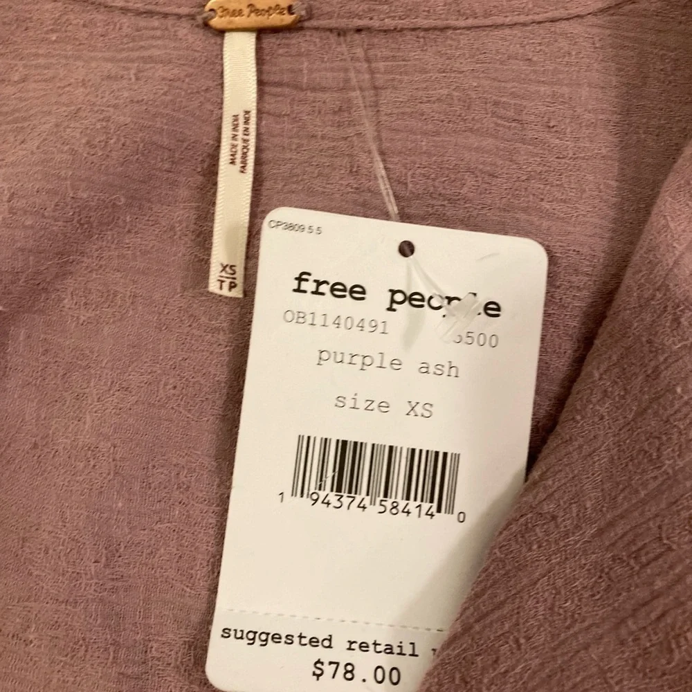 Free People Purple Ash Clementine Mini Dress Endless Summer Textured Wrap XS